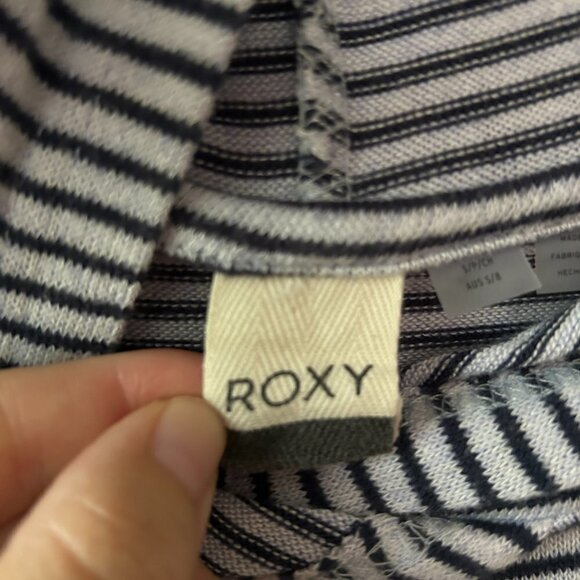 Roxy Hooded Pullover Womens Small Striped Nautical Coastal Grandma Surfer Skater - Picture 5 of 7